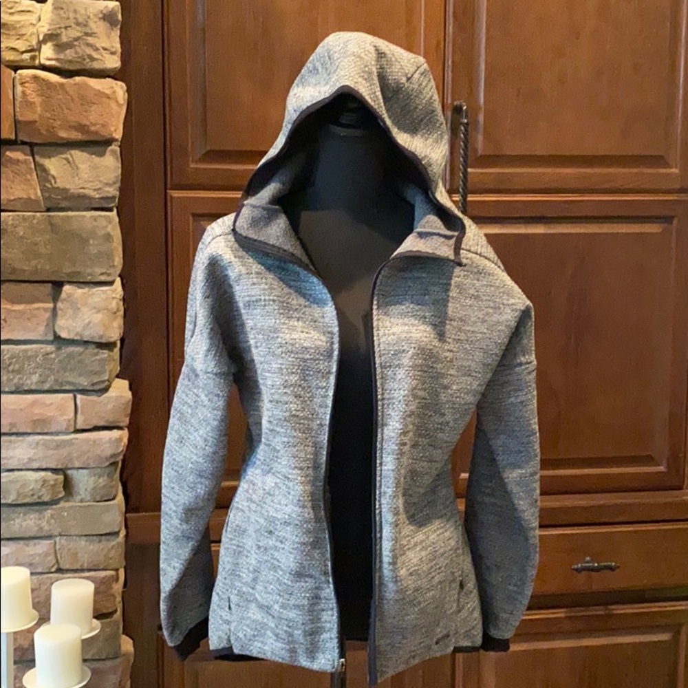 Ladies Mondetta Black/Gray Zip Up Jacket